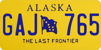 AK license plate GAJ765