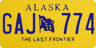 AK license plate GAJ774