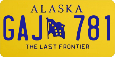 AK license plate GAJ781