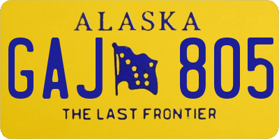 AK license plate GAJ805
