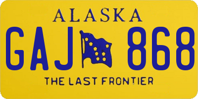 AK license plate GAJ868