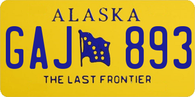 AK license plate GAJ893