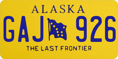 AK license plate GAJ926