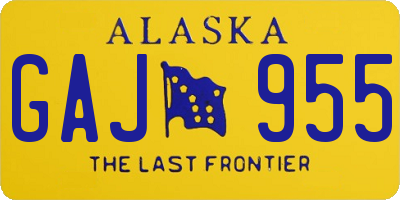 AK license plate GAJ955