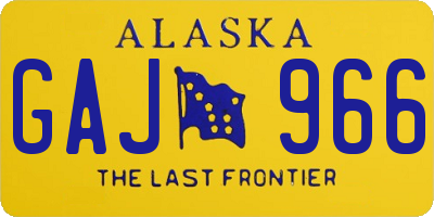 AK license plate GAJ966