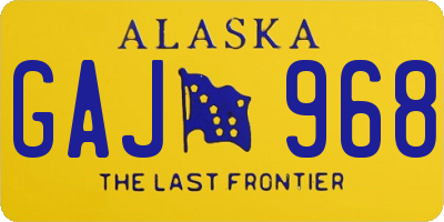 AK license plate GAJ968