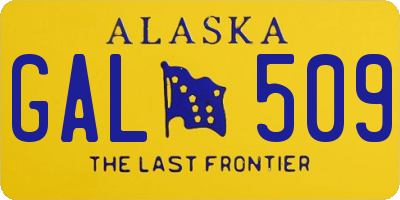 AK license plate GAL509