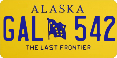 AK license plate GAL542