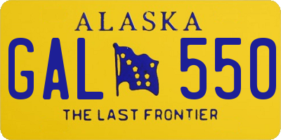 AK license plate GAL550