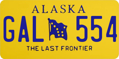 AK license plate GAL554