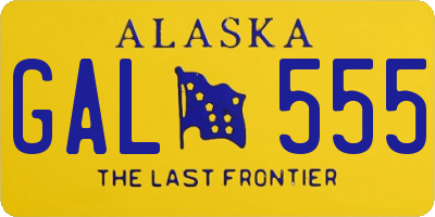 AK license plate GAL555