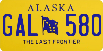 AK license plate GAL580