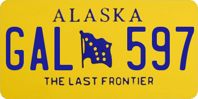 AK license plate GAL597
