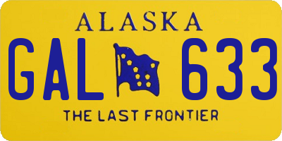 AK license plate GAL633