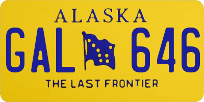 AK license plate GAL646