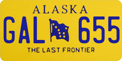 AK license plate GAL655