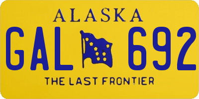 AK license plate GAL692