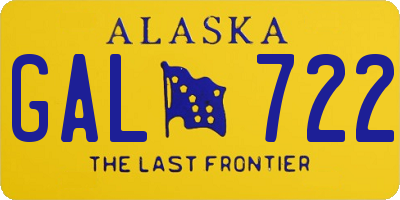 AK license plate GAL722