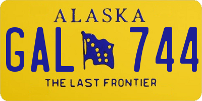 AK license plate GAL744