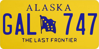 AK license plate GAL747
