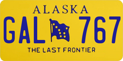 AK license plate GAL767