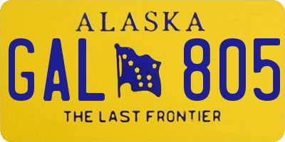 AK license plate GAL805