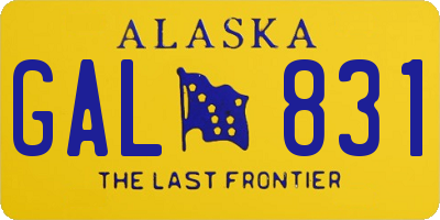 AK license plate GAL831