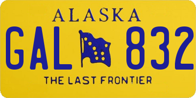 AK license plate GAL832
