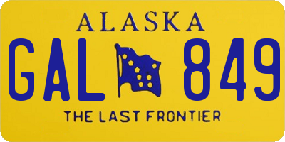 AK license plate GAL849