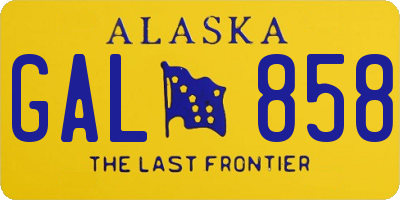 AK license plate GAL858