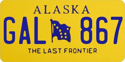 AK license plate GAL867