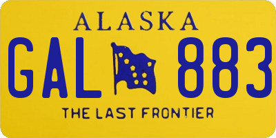AK license plate GAL883