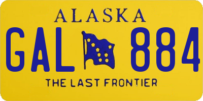 AK license plate GAL884