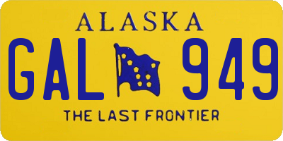 AK license plate GAL949