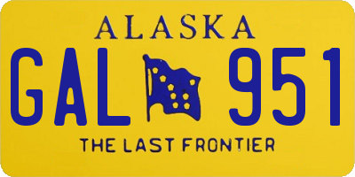 AK license plate GAL951