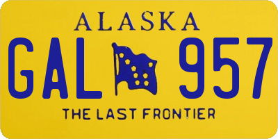 AK license plate GAL957