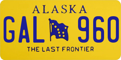 AK license plate GAL960