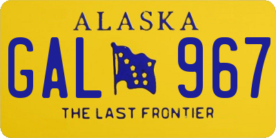 AK license plate GAL967