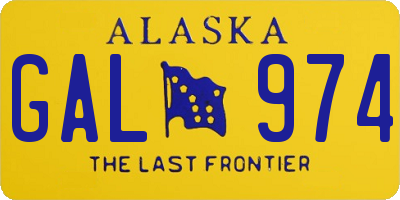 AK license plate GAL974