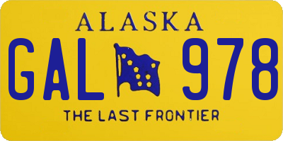 AK license plate GAL978