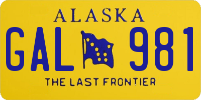 AK license plate GAL981