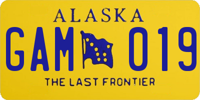AK license plate GAM019
