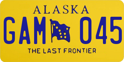 AK license plate GAM045