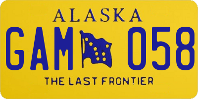 AK license plate GAM058