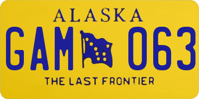 AK license plate GAM063