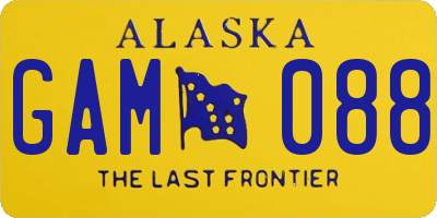 AK license plate GAM088