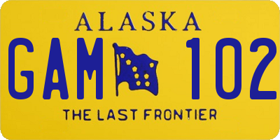 AK license plate GAM102