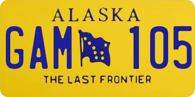 AK license plate GAM105