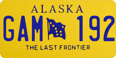 AK license plate GAM192