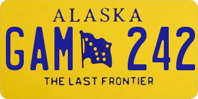 AK license plate GAM242